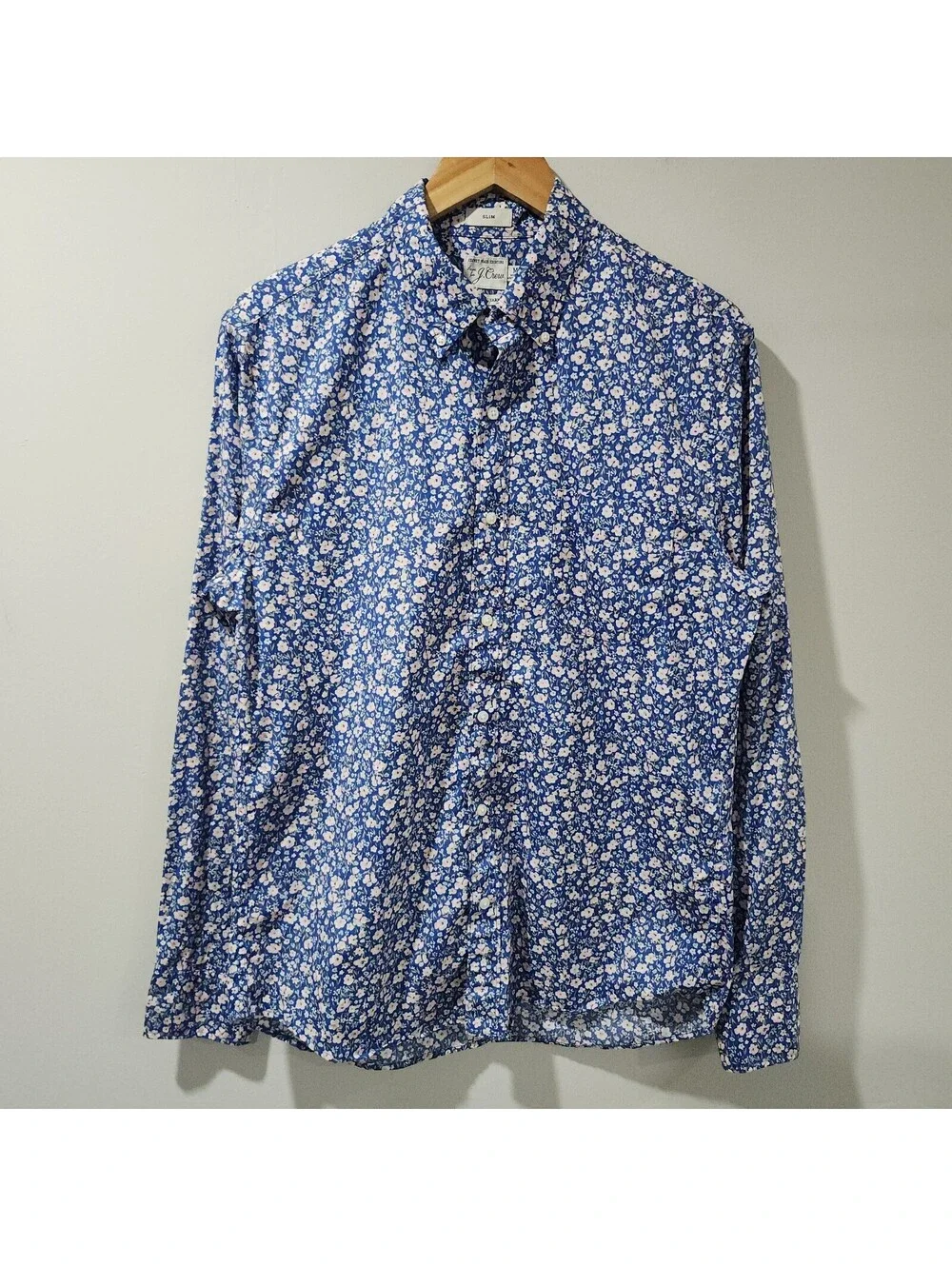 J Crew Slim Button Down Shirt Floral Flower All Over Preppy Summer Money Medium